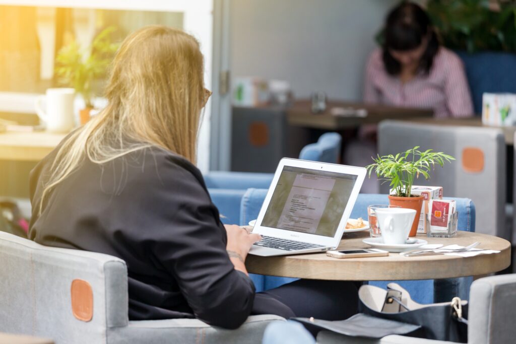 woman learning how to write a grant